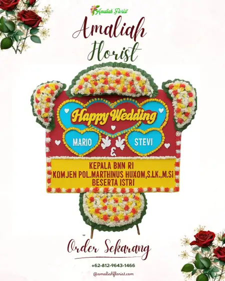 Papan Bunga Pernikahan gebang